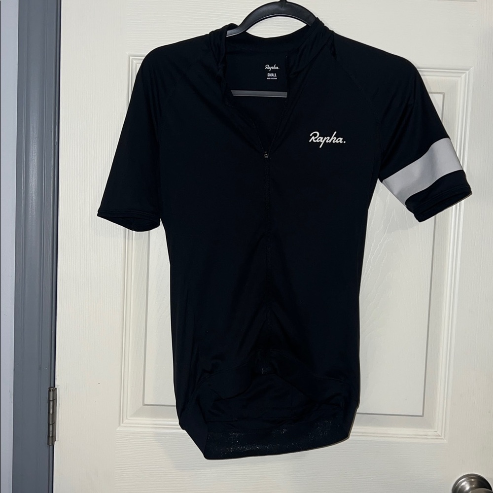 Rapha Black Jersey with Silver Arm Detail